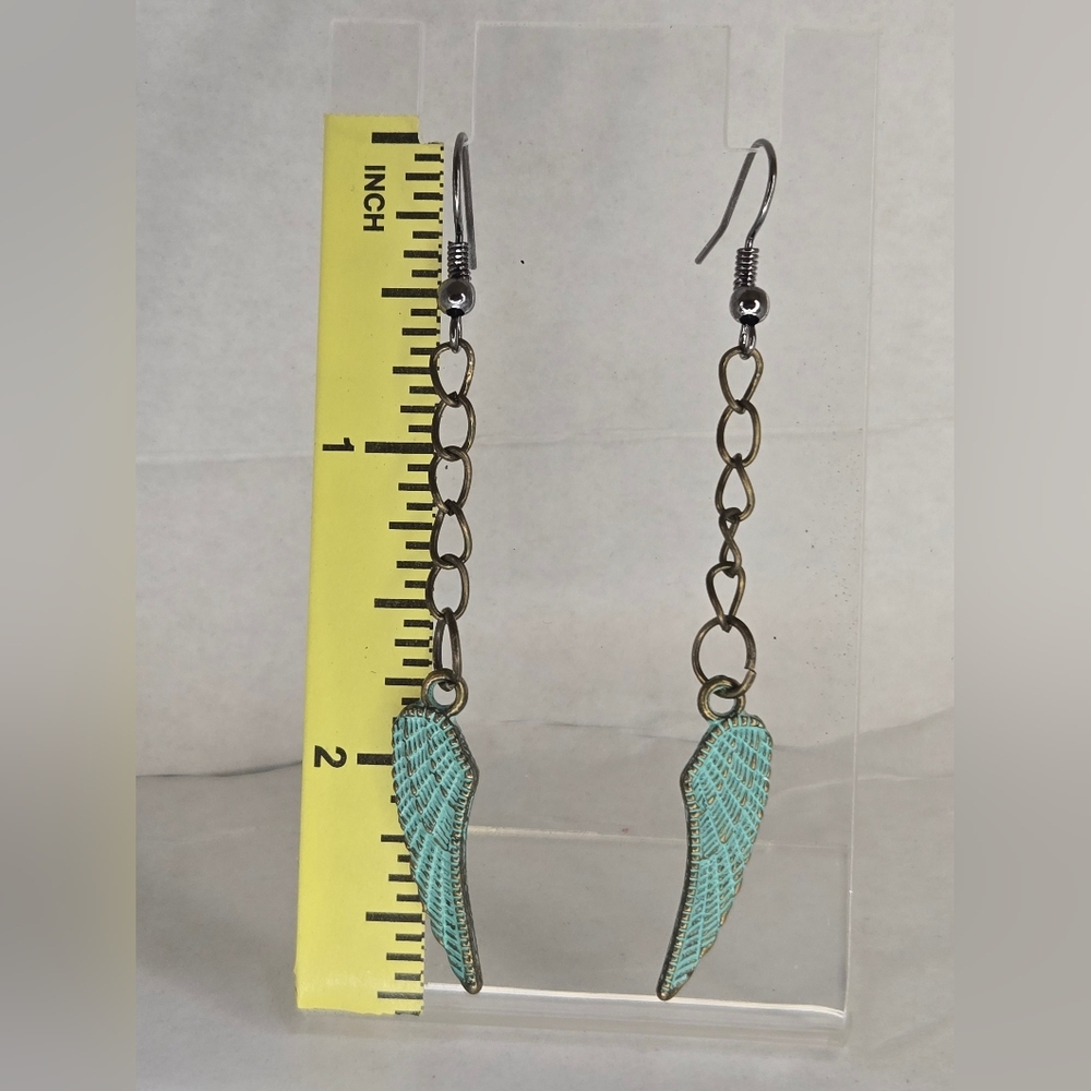 Hand Crafted Turquoise Wing Earrings